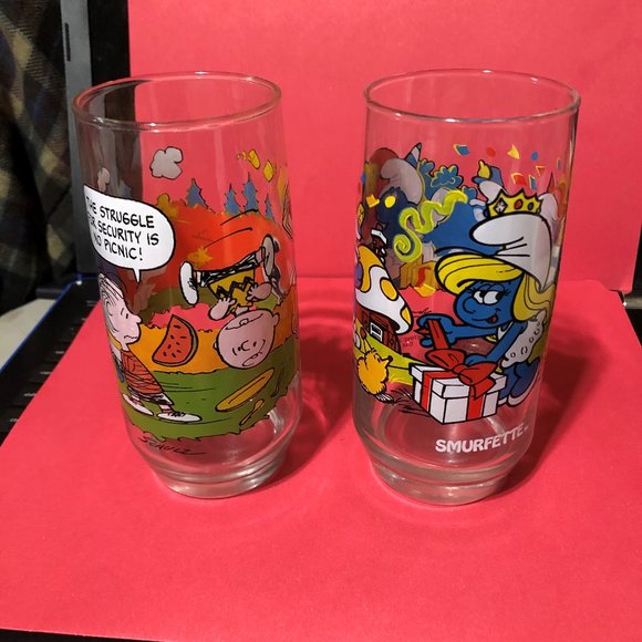 McDonalds Other - Vintage  1980 Camp Snoopy and Smurf glasses
